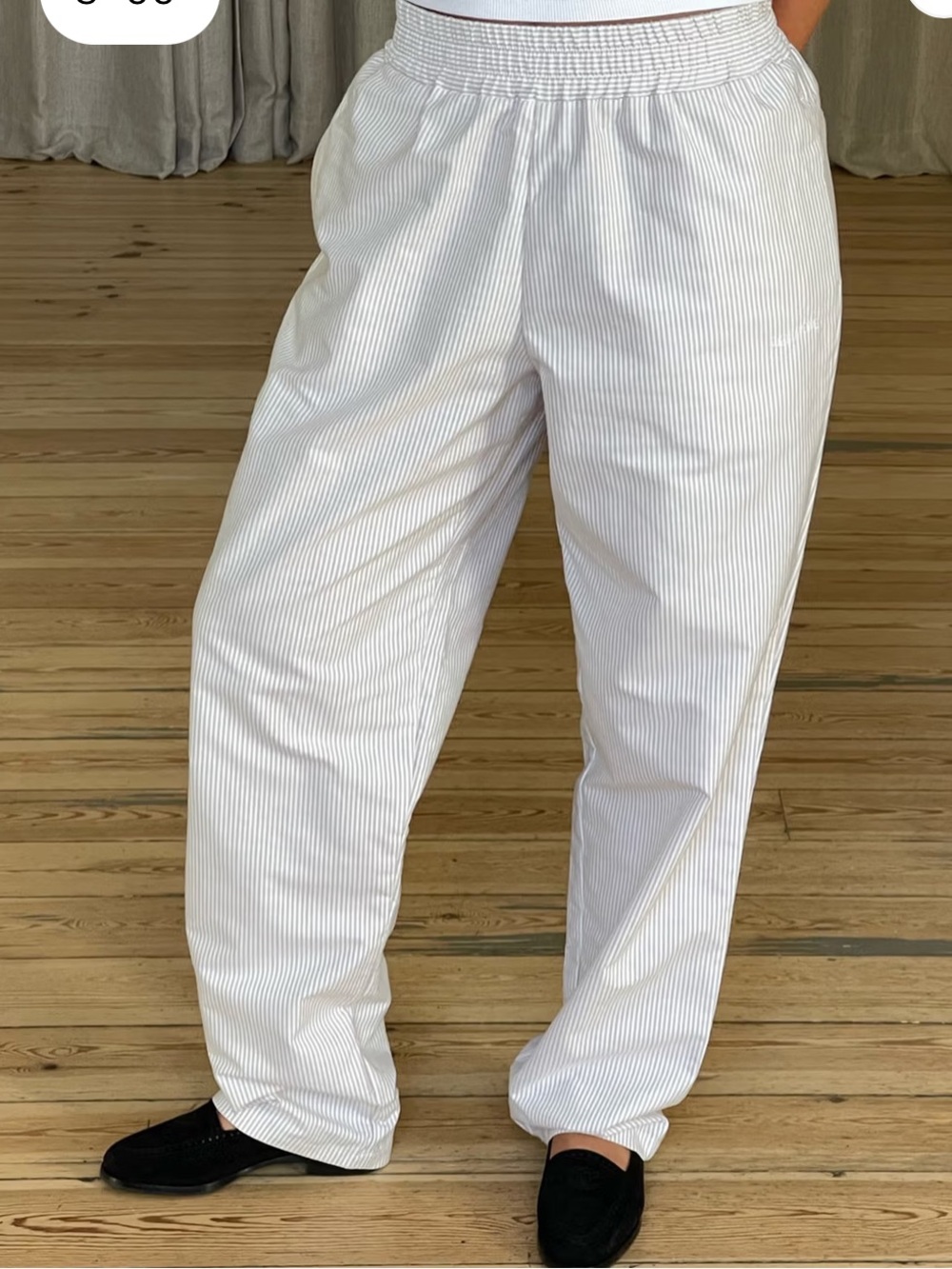 NWT Djerf Avenue Breezy Pants Beige Stripe - *Tall Length*